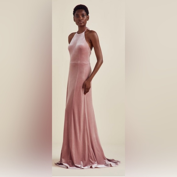 Amsale ( Indira style) Moss Velvet Gown - Picture 4 of 4